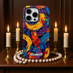 Funda Para iPhone 16 Pro Suave Floral sobre Azul Turquesa