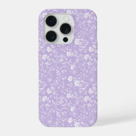 Suave Patrón Floral Blanco Lavanda Púrpura