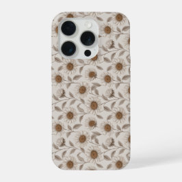 Suave patrón floral de girasol crema neutral