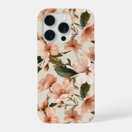 Suave patrón floral de marfil de flor de melocotón