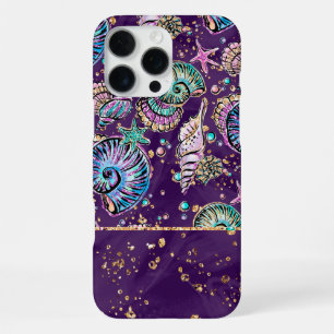 Funda Para iPhone 16 Pro Max Subacuático Purple Luxe Dark Pastel Gold Sea Lif