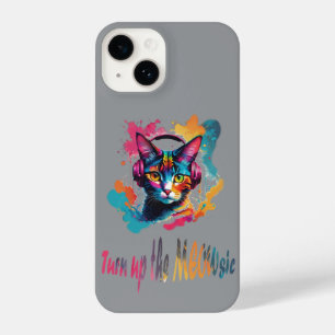 Funda Para iPhone 14 Sube el meowsic - la mejor música de gato colorida