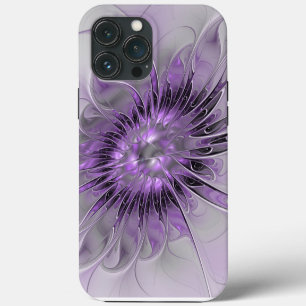 Funda Para iPhone 13 Pro Max Sueño de Flor de Lavanda Arte Fractal Abstracto Mo
