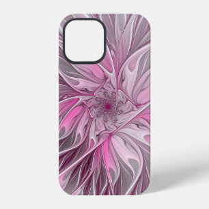 Funda Para iPhone 12 Sueño de Flor Fractal Rosa, Patrón de Fantasía Flo