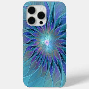Sueño de Flor Púrpura Azul Arte Fractal Abstracto