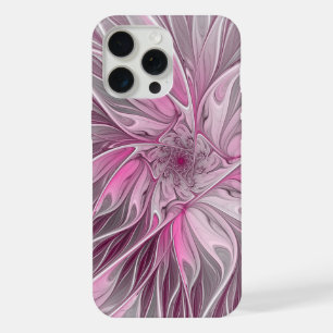 Sueño de flor rosa fractal, patrón de fantasía flo