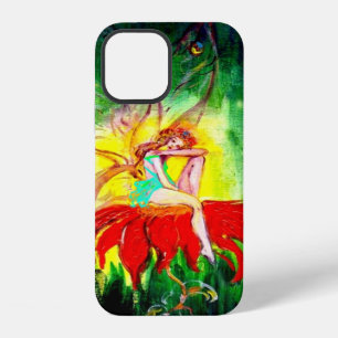 Funda Para iPhone 12 SUEÑO DE HADA EN LA FLOR ROJA verde amarillo