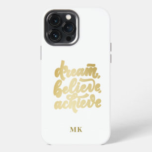 Funda Para iPhone 13 Pro Max Sueño de oro moderno Cree Logra Motivacional
