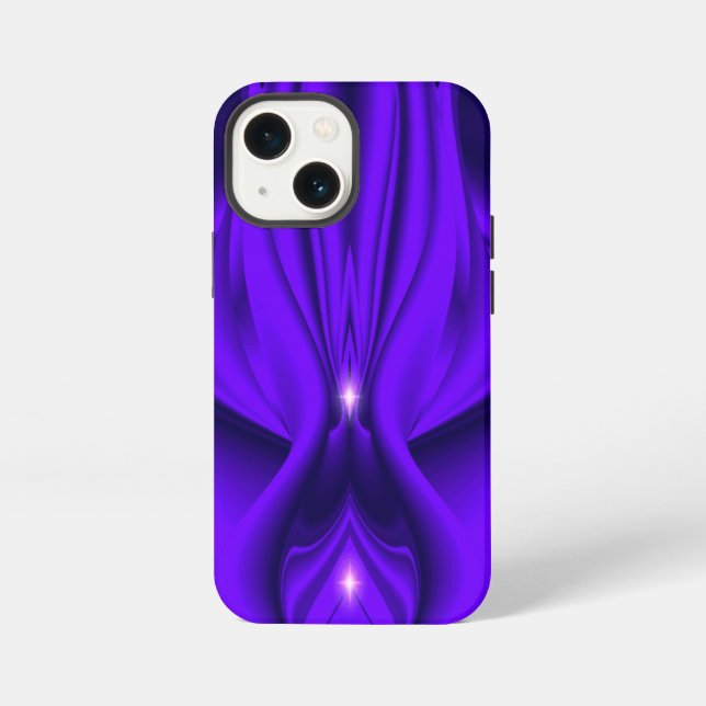 Funda Para iPhone Sueños de Arcoíris de Flor Morada, Dos Estrellas (Reverso )