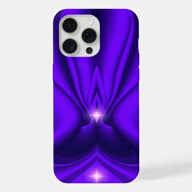 Funda Para iPhone Sueños de Arcoíris de Flor Morada, Dos Estrellas (Reverso )