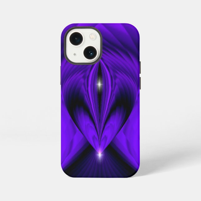 Funda Para iPhone Sueños de Arcoíris de Flor Morada , Dos Estrellas (Reverso )