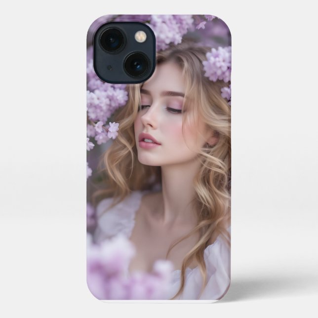 Funda Para iPhone Sueños de Lilac - Ángel de la Primavera Serene (Reverso )