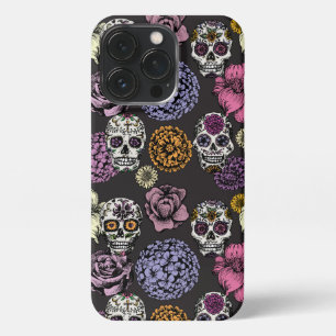 Funda Para iPhone 13 Pro Sugar Skulls Black iPhone 13 Pro Funda