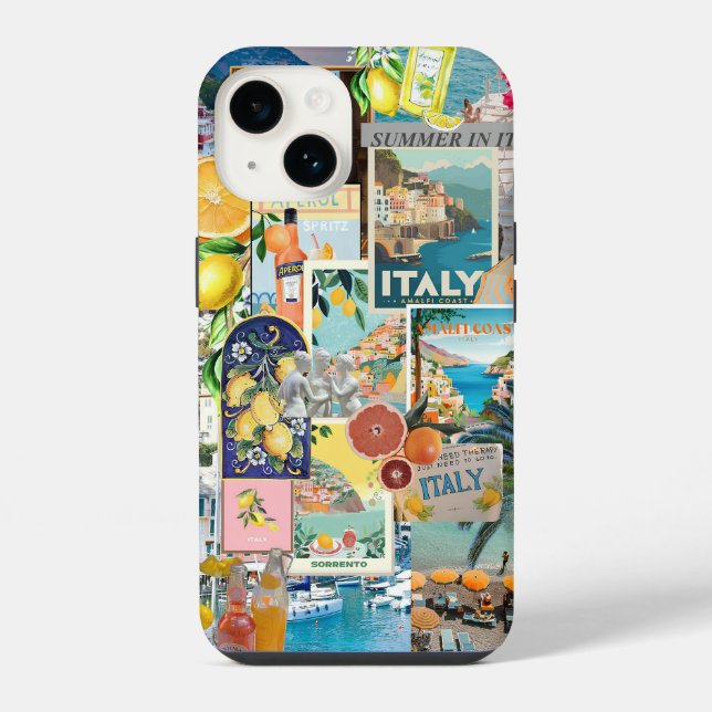 Funda Para iPhone Summer In ITALY, Fruity European Summer Collage (Reverso )