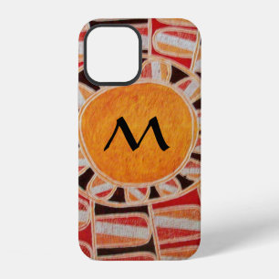 Funda Para iPhone 12 SUN SOLAR ENERGY MONOGRAM naranja amarillo rojo ne