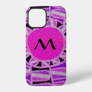 Funda Para iPhone 12 SUN SOLAR ENERGY MONOGRAM Púrpura Negro