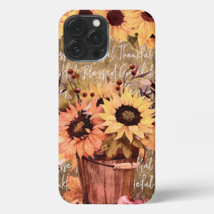Funda Para iPhone 13 Pro Max Sunflower Blessings Gratitude Acción de Gracias