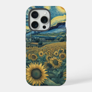 Sunflower Meadow in the Starry Night