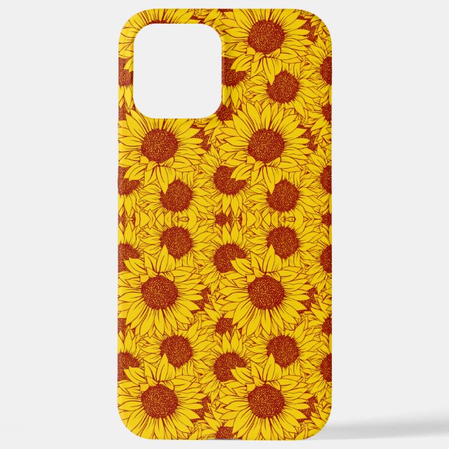 Funda Para iPhone Sunflower Pattern – Bright Yellow Floral Aesthetic (Reverso )