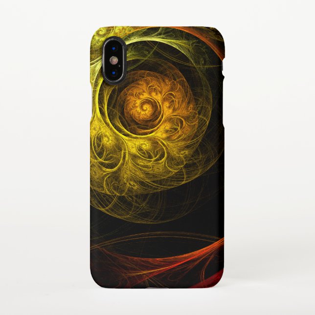Funda Para iPhone Sunrise Floral Red Abstract Art Matte (Reverso)