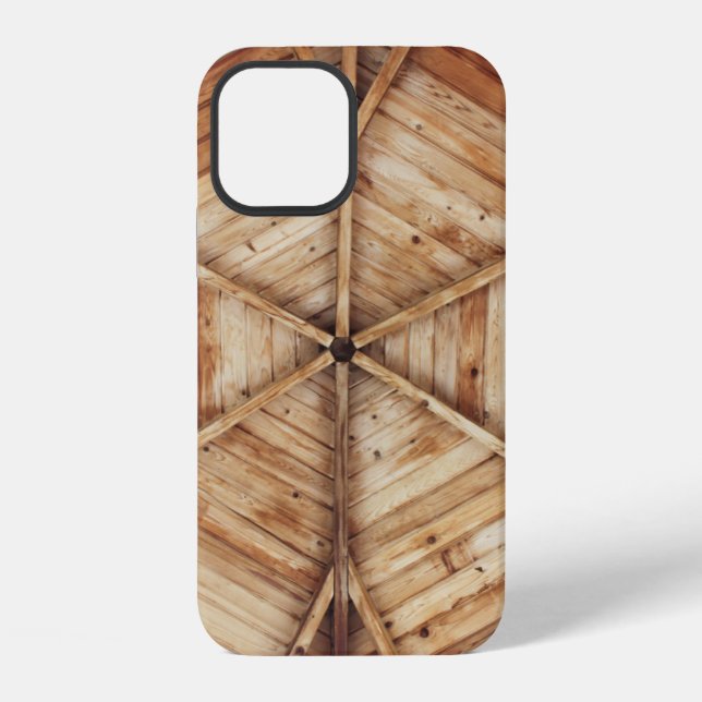 Funda Para iPhone Superficie de techo de madera marrón (Reverso )
