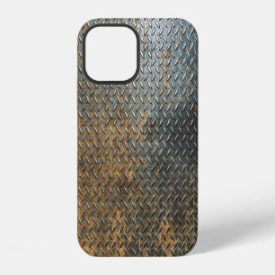 Funda Para iPhone 12 Superficie metálica, textura reflectante de fondo.