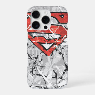Funda Para iPhone 16 Pro Superman Estilizado Logotipo de Cómic Arrugado