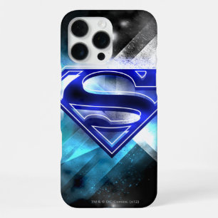 Funda Para iPhone 16 Pro Max Superman Stylized Logo de Blue White Crystal