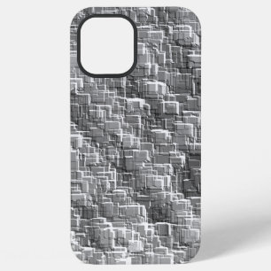 Funda Para iPhone 12 Pro Max Superposición extrema de cuadrados grises en relie