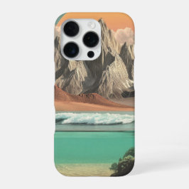Funda Para iPhone 16 Pro Surreal Ocean and Mountain Landscape with Waves