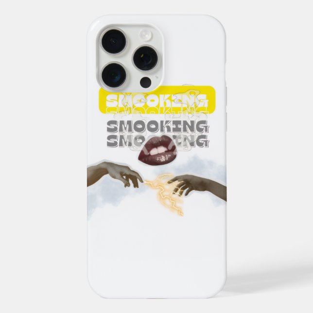Funda Para iPhone Surreal Smoking Lips and Michelangelo Hands PopArt (Reverso )