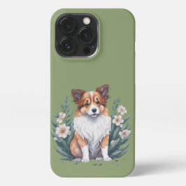 Funda Para iPhone 13 Pro Süßer Collie umringt von Blumen - 