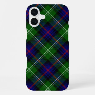 Funda Para iPhone 16 Plus Sutherland tartán azul verde a cuadros