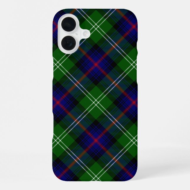 Funda Para iPhone Sutherland tartán azul verde a cuadros (Reverso )