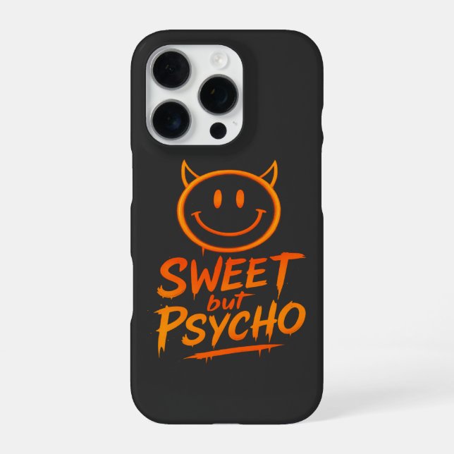 Funda Para iPhone Sweet But Psycho | Fiery Devil Smiley (Reverso)