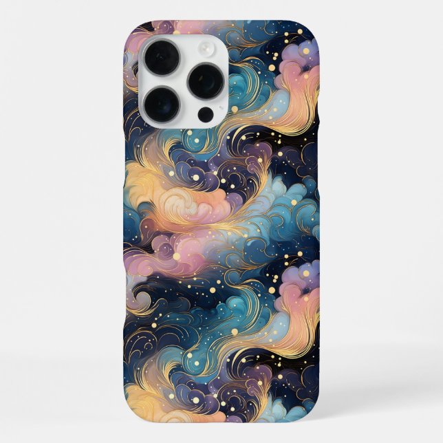 Funda Para iPhone Swirls Celestiales - Elegante Galaxia Resumen Dise (Reverso )