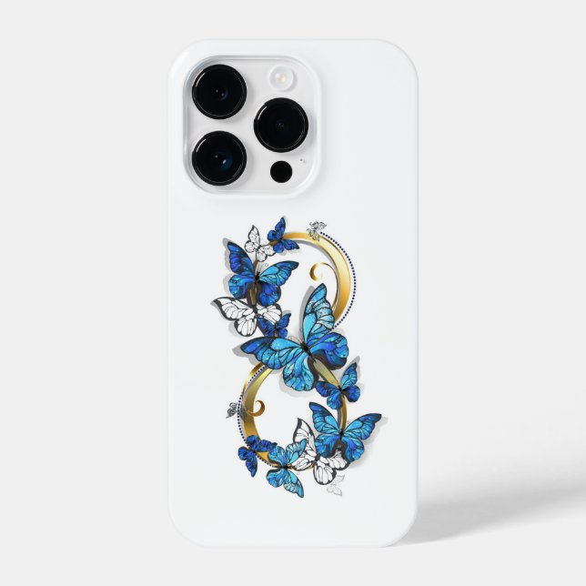 Funda Para iPhone Symbol Infinity of Blue Morpho Butterflies (Reverso )