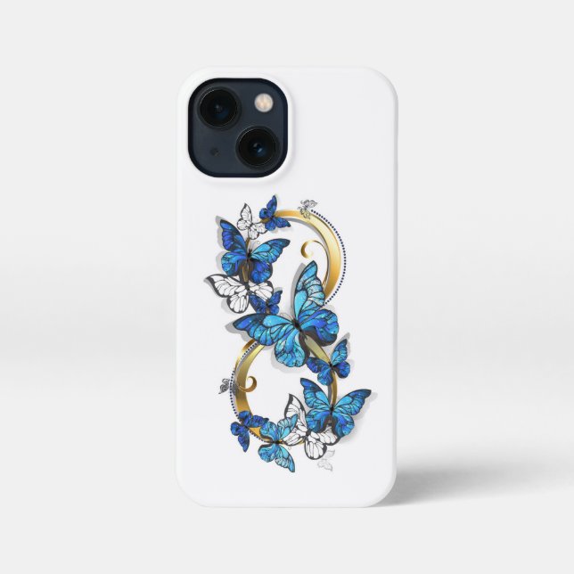 Funda Para iPhone Symbol Infinity of Blue Morpho Butterflies (Reverso )