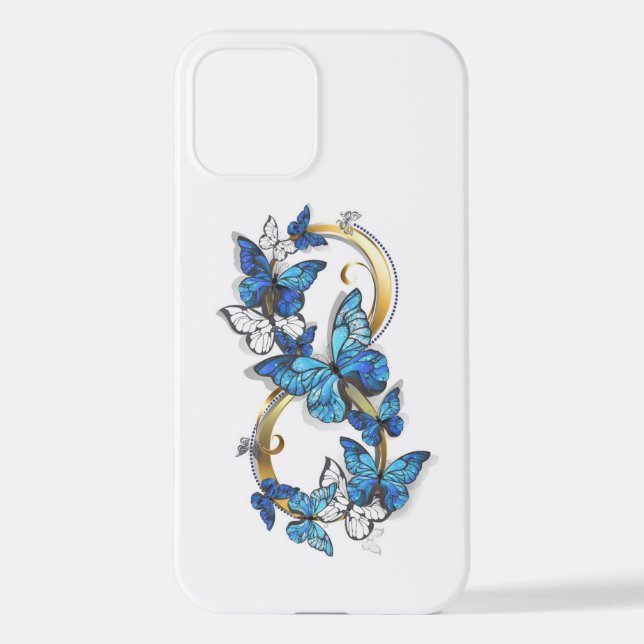 Funda Para iPhone Symbol Infinity of Blue Morpho Butterflies (Reverso )