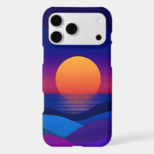 Funda para iPhone Synthwave Atardecer Olas Abstrac