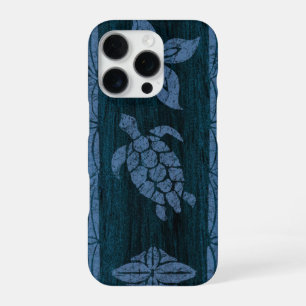 Funda Para iPhone 16 Pro Tabla de surf azul de madera falsa hawaiana samoan