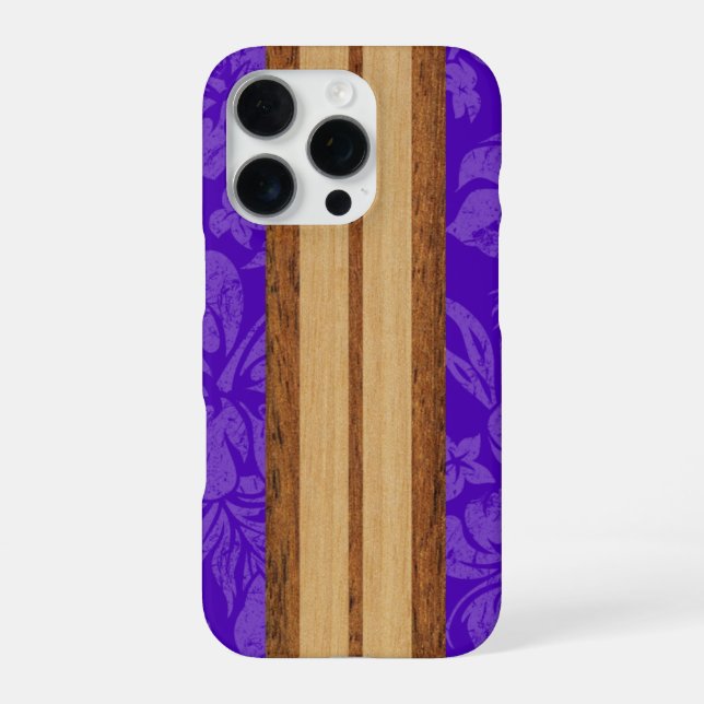 Funda Para iPhone Tabla de Surf de Madera Falsa de Sunset Beach Hawa (Reverso)