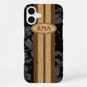 Funda Para iPhone 16 Plus Tabla de surf de madera falsa de Sunset Beach Mono