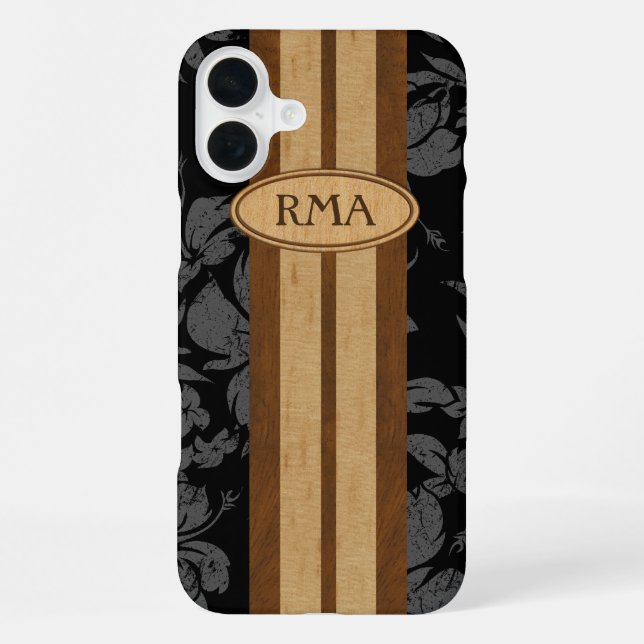 Funda Para iPhone Tabla de surf de madera falsa de Sunset Beach Mono (Reverso )
