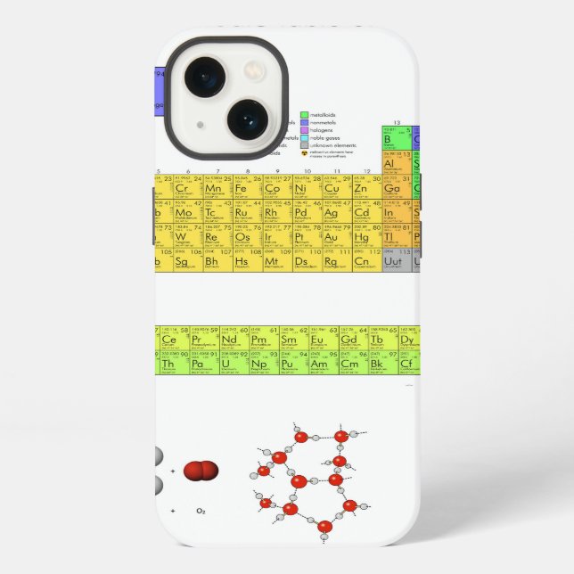 Funda Para iPhone Tabla periódica científica de los elementos (Reverso )