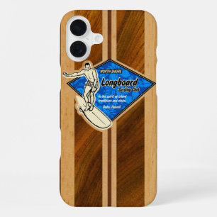 Funda Para iPhone 16 Plus Tablas de surf de Waimea Hawaiano Falso Madera Koa