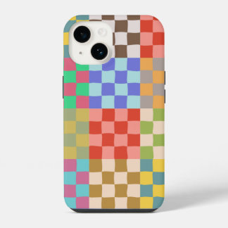 Funda Para iPhone 14 Tablero de ajedrez de patrón a cuadros colorido