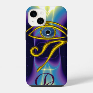 Funda Para iPhone 14 TALISMÁN AZUL MONOGRAMA Violeta Púrpura Blanco