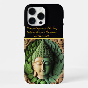 Funda Para iPhone 16 Pro Max Talla budista con hojas y orbes IA generativa