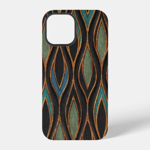 Funda Para iPhone 12 Tallas olas: Textura de bronce y cobre